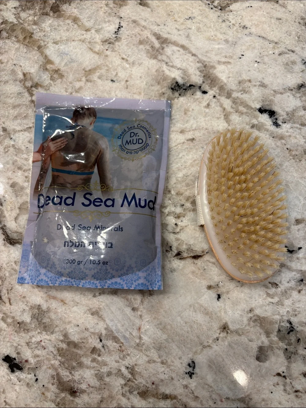 Dead Sea Mud with Bath Brush - White/Cream